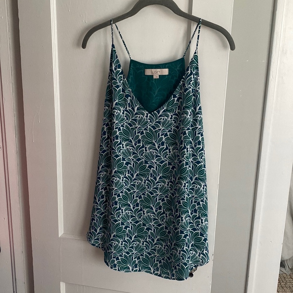 LOFT blue/green floral blouse